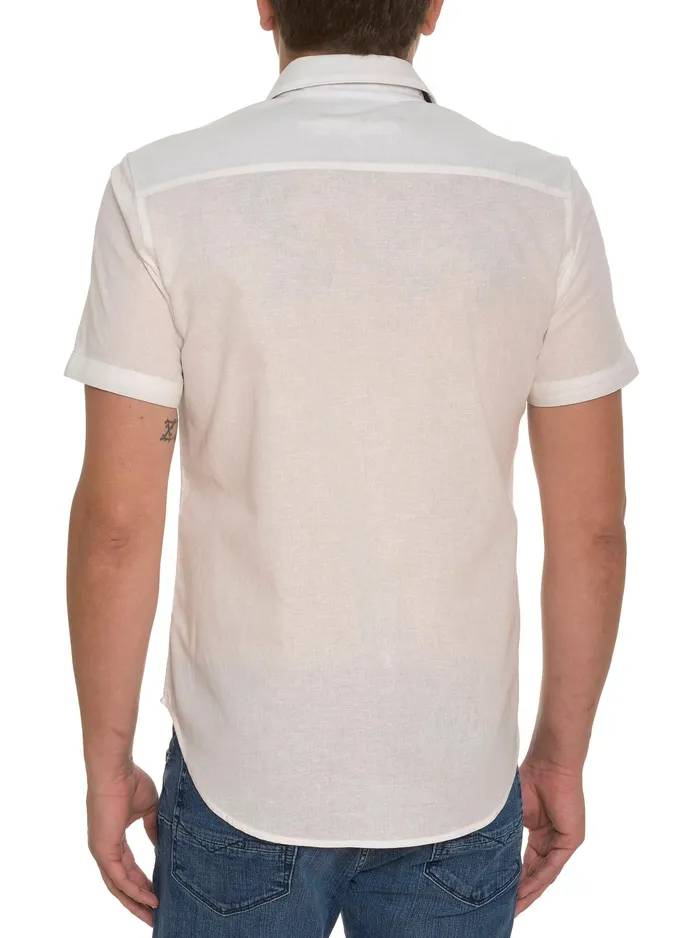 Robert Graham Short Sleeve Button Down Shirts Men THE ACE SHORT SLEEVE BUTTON DOWN SHIRT White