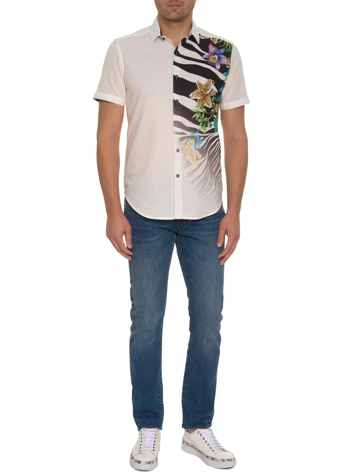 Robert Graham Short Sleeve Button Down Shirts Men THE ACE SHORT SLEEVE BUTTON DOWN SHIRT White
