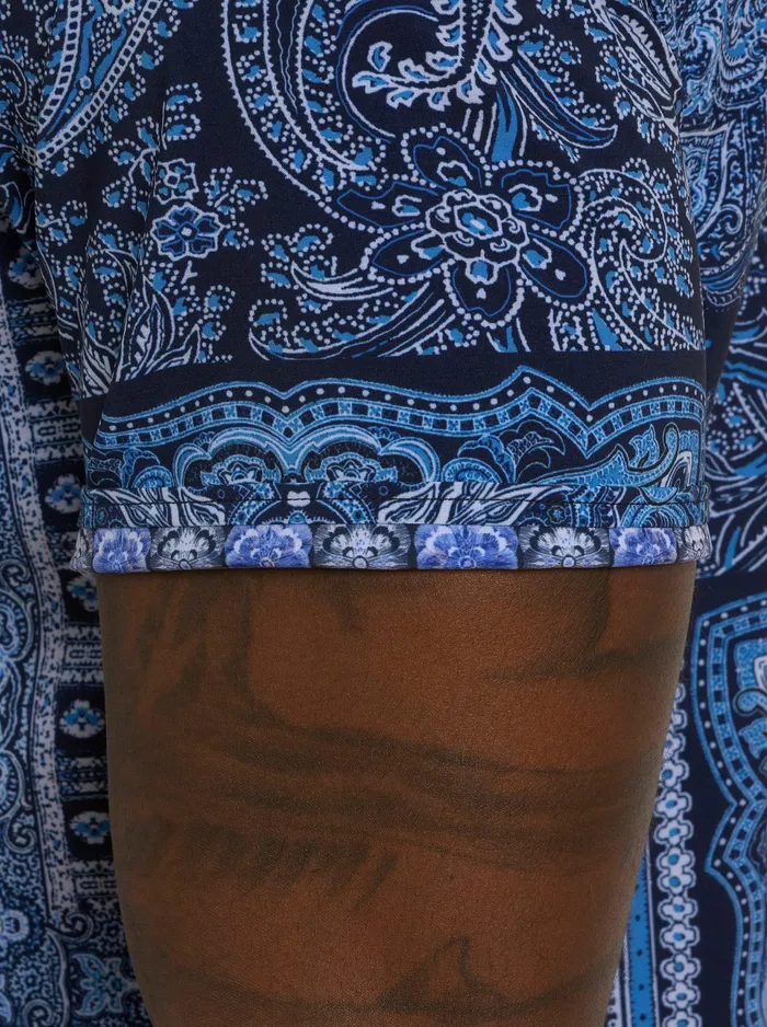 Robert Graham Short Sleeve Button Down Shirts Men THE GOTHAM SHORT SLEEVE BUTTON DOWN SHIRT Navy