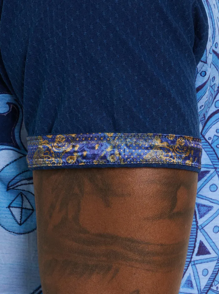 Robert Graham Short Sleeve Button Down Shirts Men TRANSIT SHORT SLEEVE BUTTON DOWN SHIRT Blue