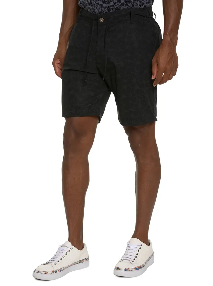 Robert Graham Shorts and Swim Men FLORAL TIGER BEACH TO BAR SHORT Black