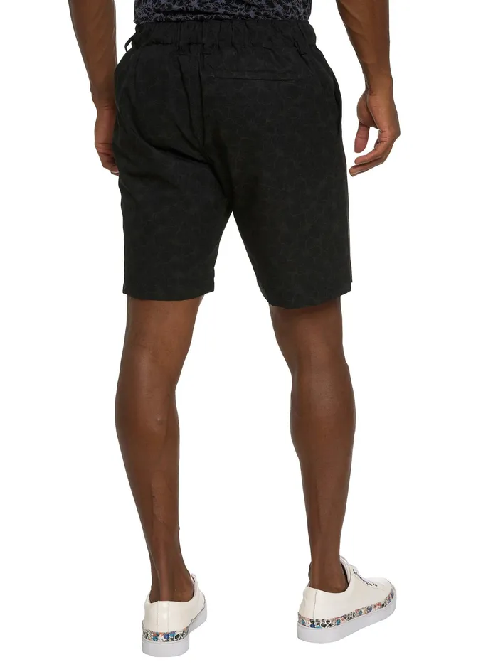 Robert Graham Shorts and Swim Men FLORAL TIGER BEACH TO BAR SHORT Black