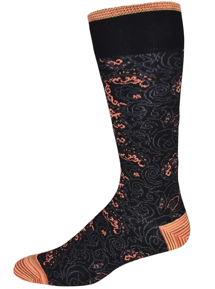 Robert Graham Socks Men BOOGIE DOWN SOCKS Black