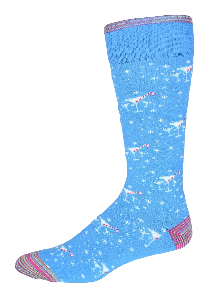 Robert Graham Socks Men CANDY CANE TWIST SOCKS Blue