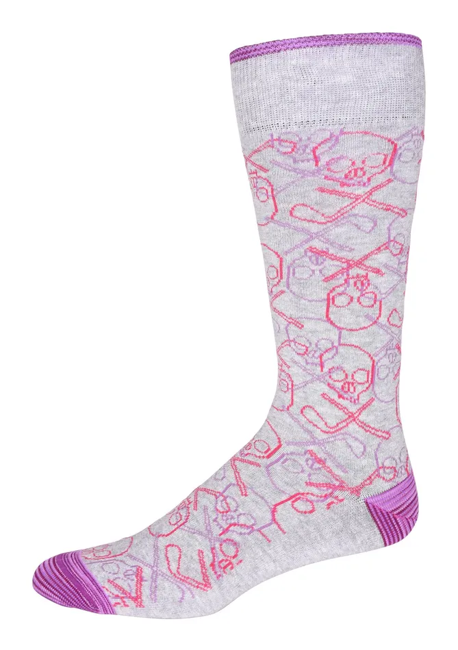 Robert Graham Socks Men IRON SKULL SOCKS Light Grey