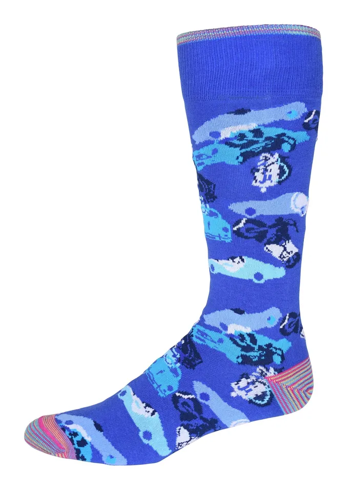 Robert Graham Socks Men JUNK YARD KNIT SOCKS Blue
