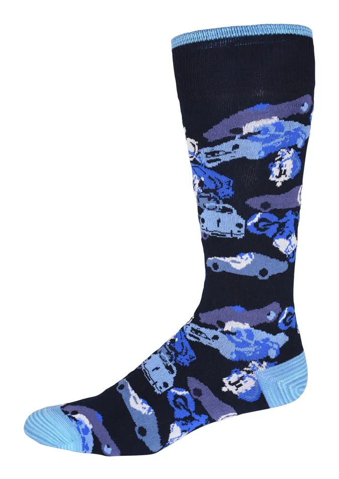 Robert Graham Socks Men JUNK YARD KNIT SOCKS Navy