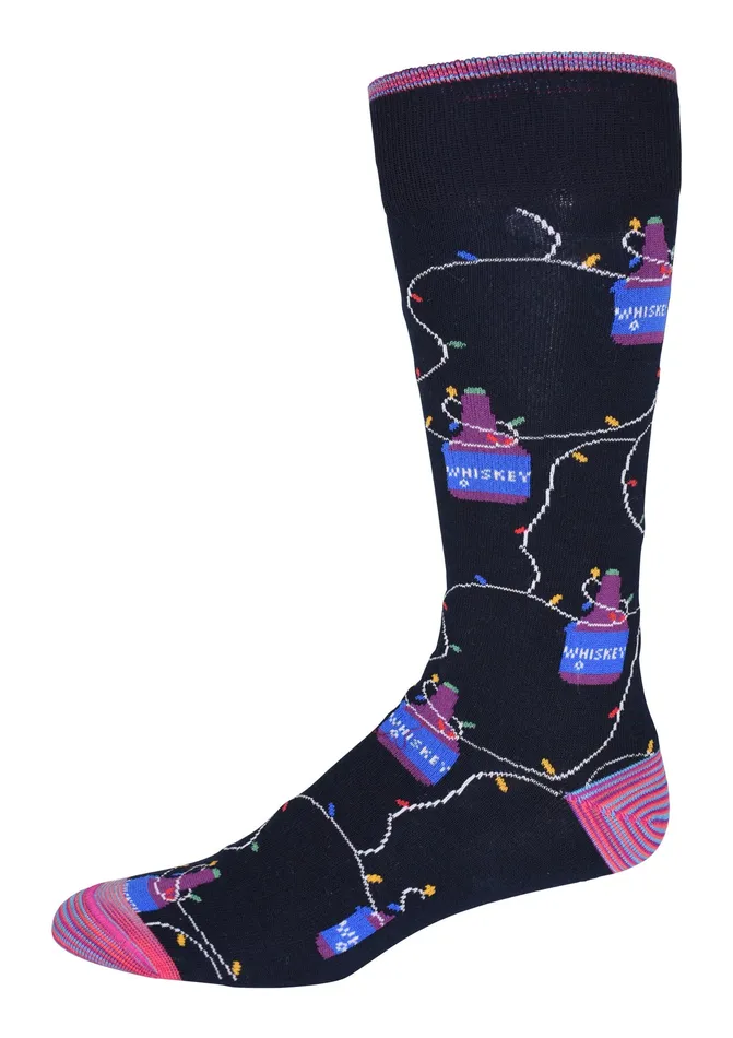 Robert Graham Socks Men WHISKEY LIGHTS KNIT SOCKS Navy
