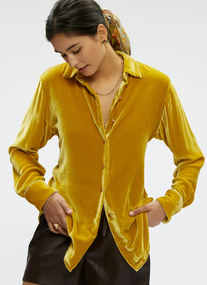 Robert Graham Tops Women CARRIE LONG SLEEVE SHIRT Gold