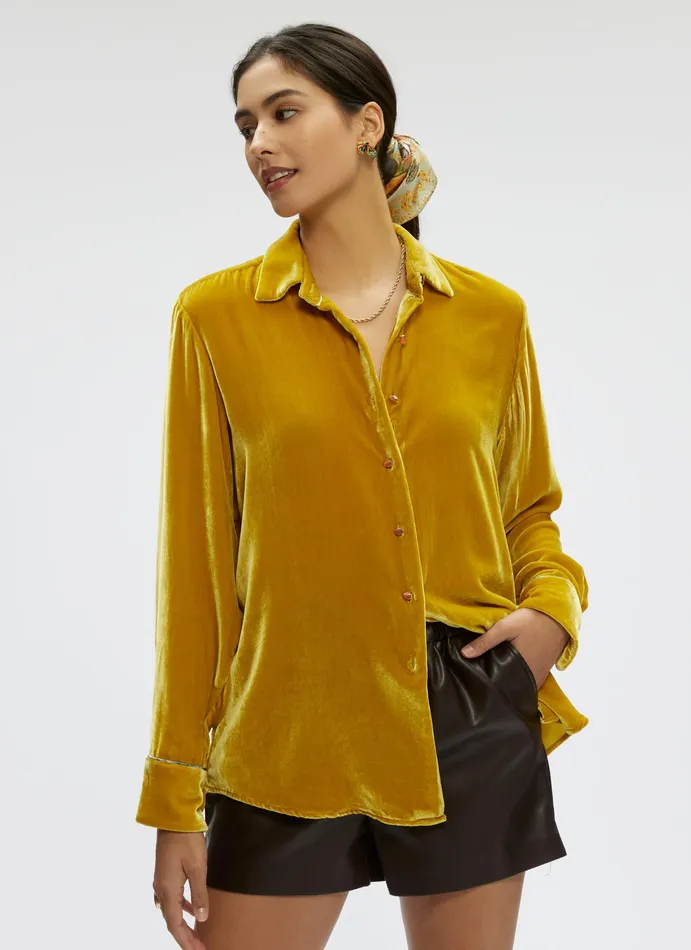 Robert Graham Tops Women CARRIE LONG SLEEVE SHIRT Gold