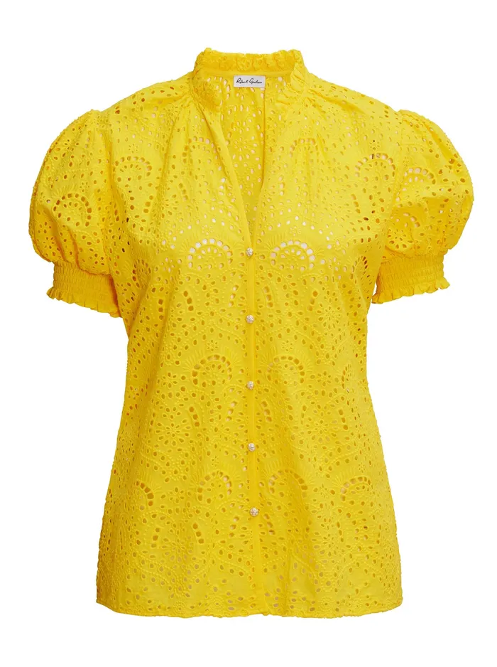 Robert Graham Tops Women MILA BLOUSE Yellow