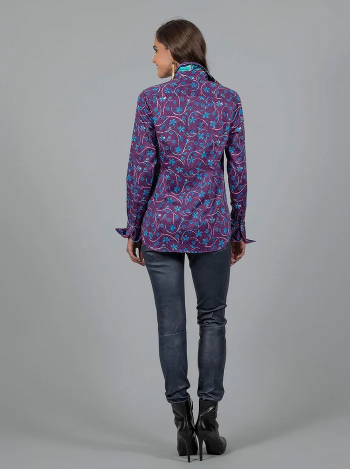 Robert Graham Tops Women PRISCILLA DITSY FLORAL PRINTED SHIRT Berry