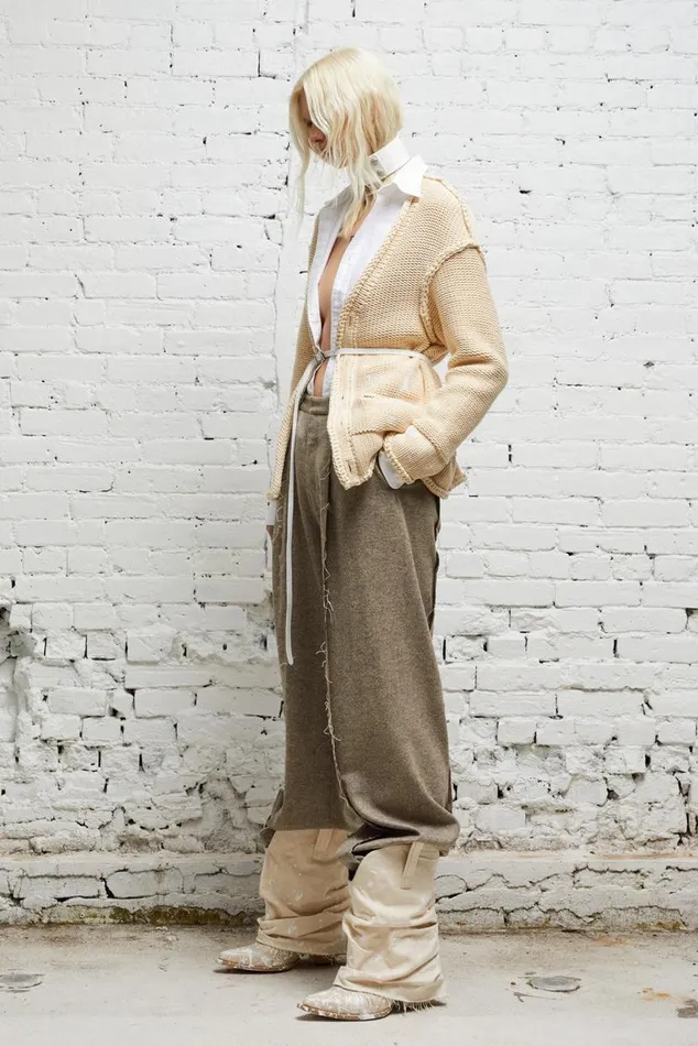 ROLLED EDGE BOXY CARDIGAN 8211 NATURAL Women R13 Tops