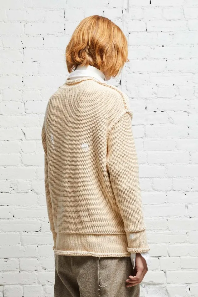 ROLLED EDGE BOXY CARDIGAN 8211 NATURAL Women R13 Tops