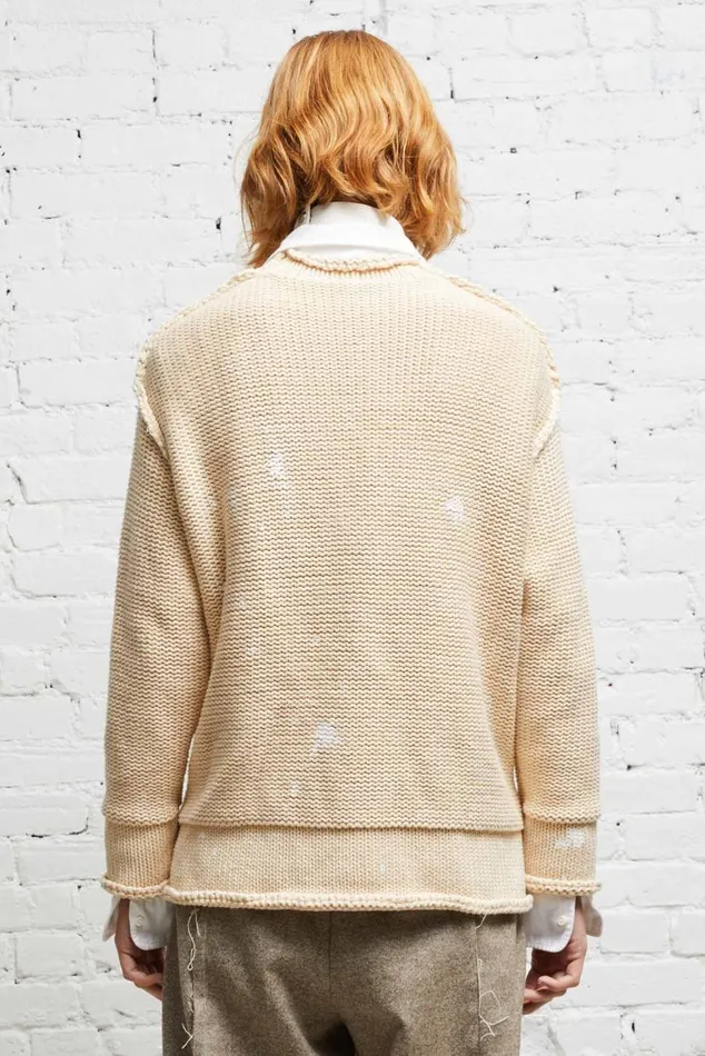 ROLLED EDGE BOXY CARDIGAN 8211 NATURAL Women R13 Tops