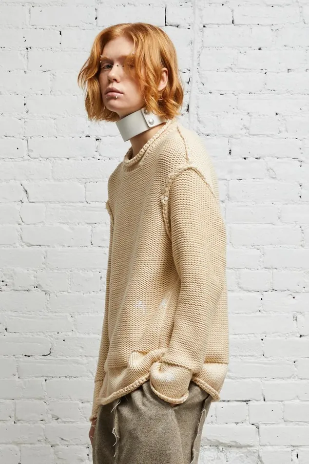 ROLLED EDGE BOXY SWEATER 8211 NATURAL Women R13 Tops
