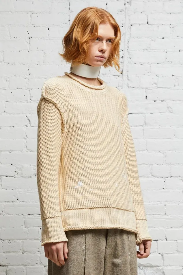 ROLLED EDGE BOXY SWEATER 8211 NATURAL Women R13 Tops