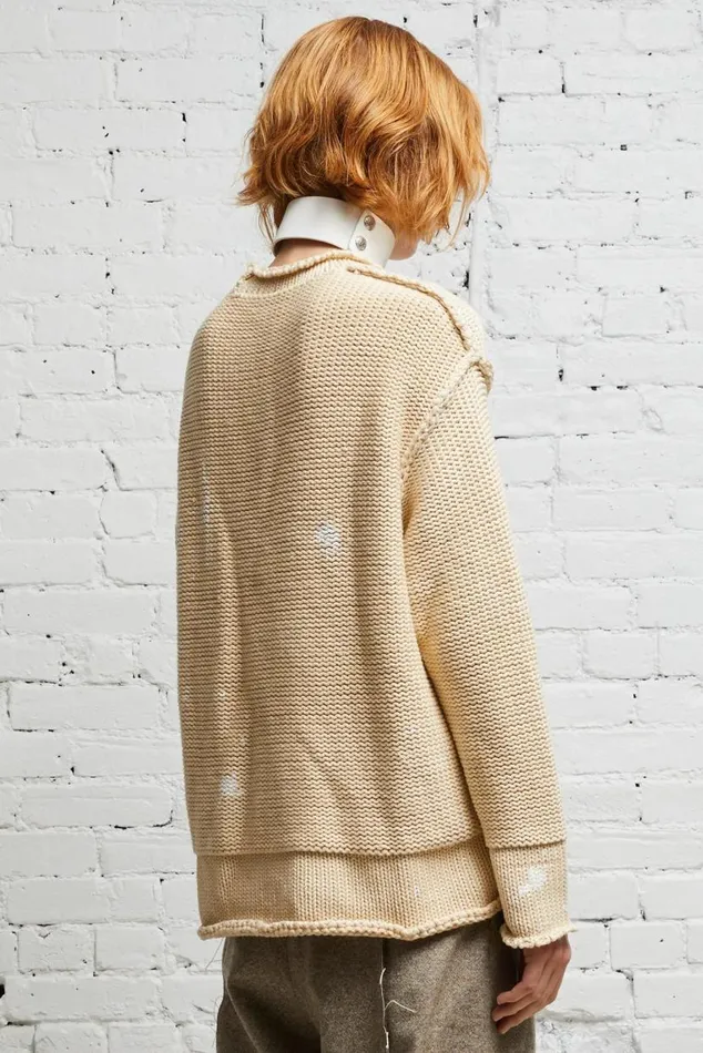 ROLLED EDGE BOXY SWEATER 8211 NATURAL Women R13 Tops
