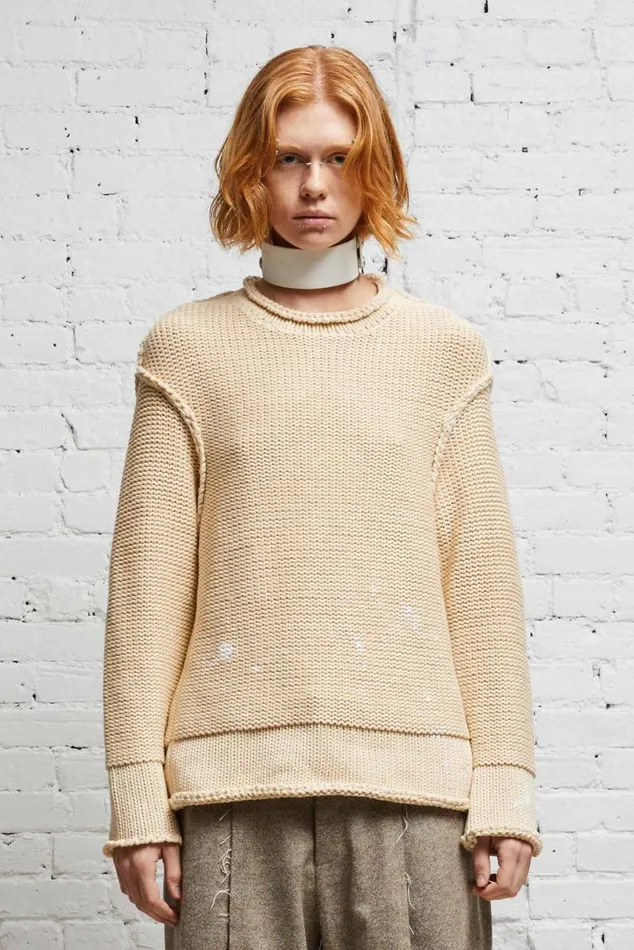 ROLLED EDGE BOXY SWEATER 8211 NATURAL Women R13 Tops