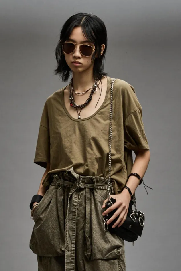 SCOOP NECK RELAXED T 8211 LIGHT OLIVE Women R13 TShirts