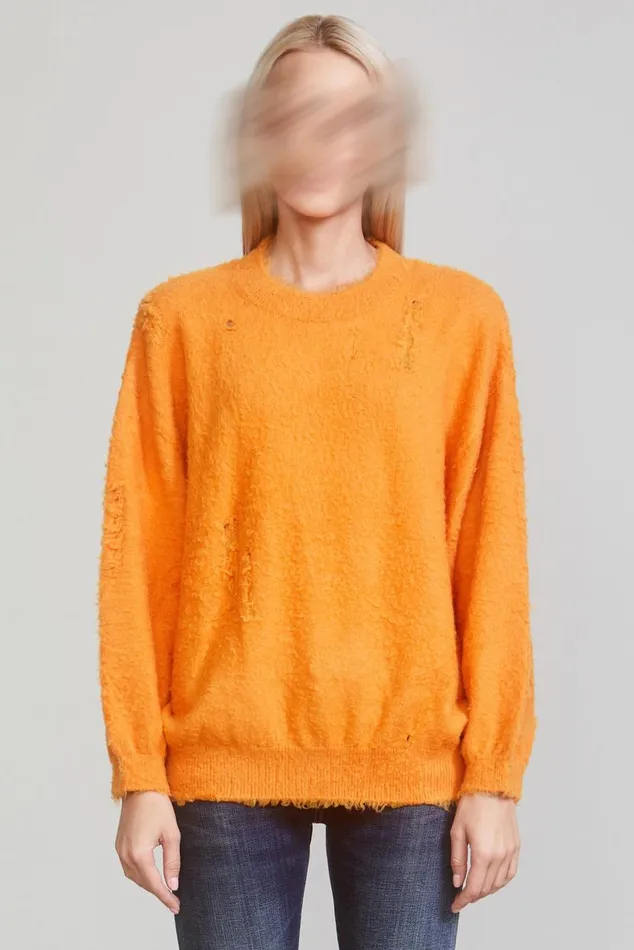 SHAGGY OVERSIZED SWEATER 8211 ORANGE Women R13 Sweaters