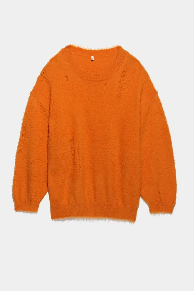SHAGGY OVERSIZED SWEATER 8211 ORANGE Women R13 Sweaters