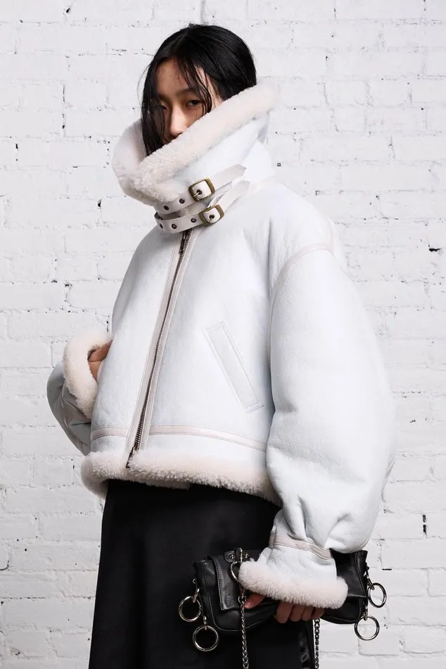 SHEARLING AVIATOR 8211 WHITE Women R13 Tops