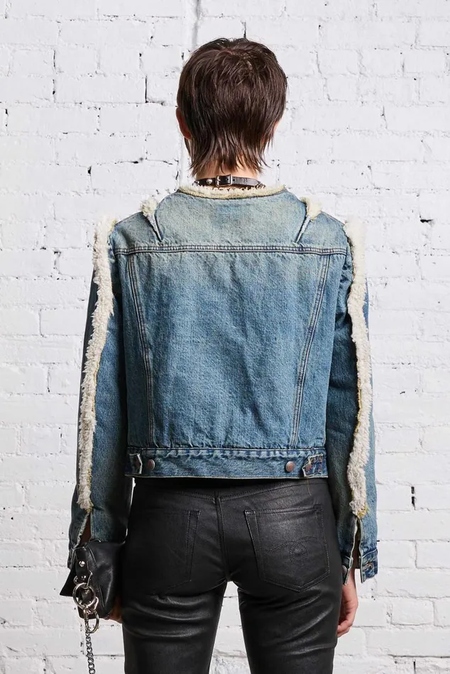 SHERPA OVERFLOW TRUCKER 8211 CLINTON BLUE Women R13 Jackets and Coats