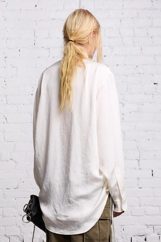 SHIRRED BOYFRIEND SHIRT 8211 WHITE Women R13 Tops