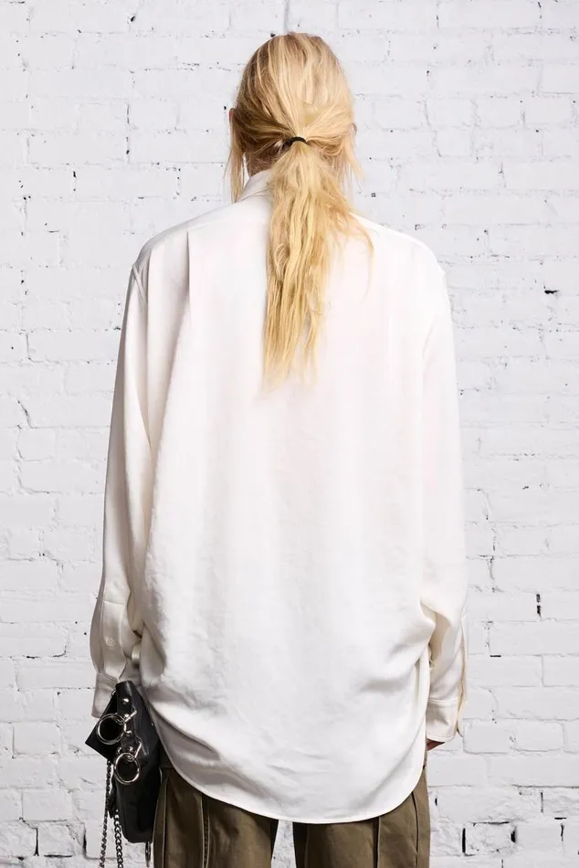SHIRRED BOYFRIEND SHIRT 8211 WHITE Women R13 Tops