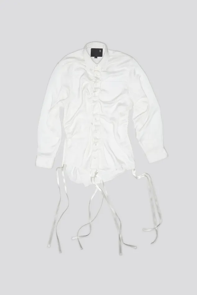 SHIRRED BOYFRIEND SHIRT 8211 WHITE Women R13 Tops