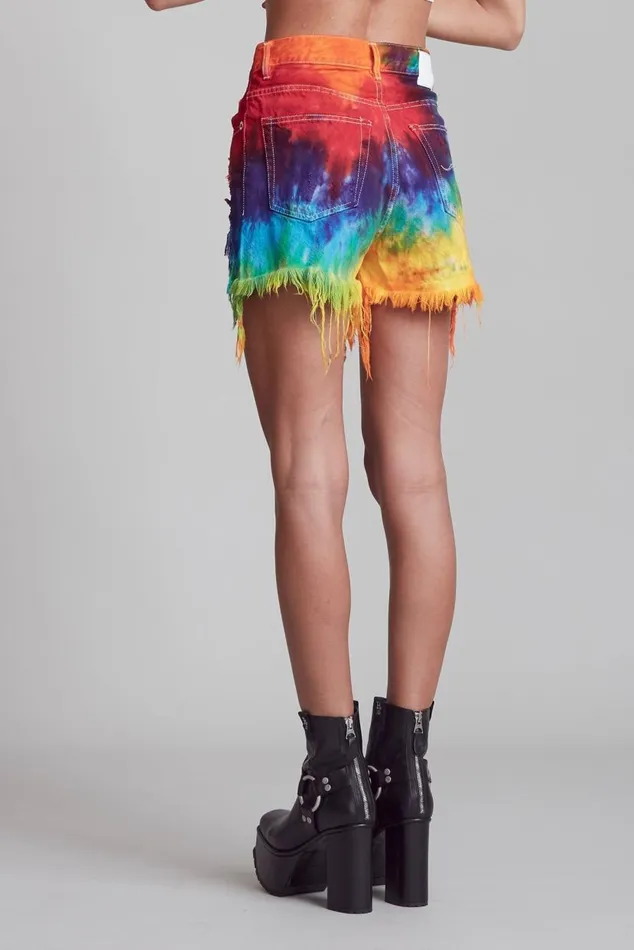 Shredded Slouch Short 8211 Tie Dye Women R13 Denim Shredded Slouch Short 8211 Tie Dye Women R13 Denim