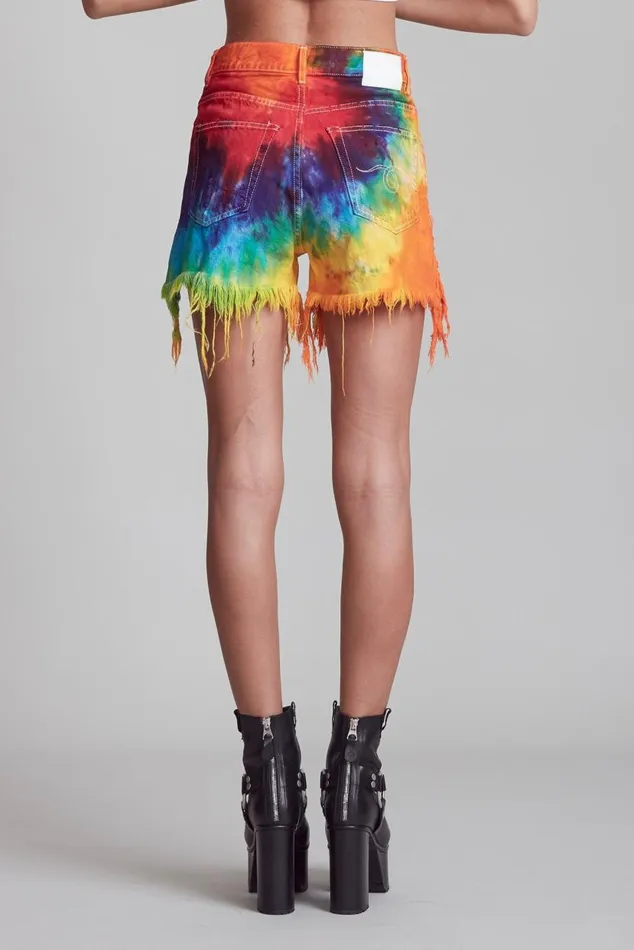 Shredded Slouch Short 8211 Tie Dye Women R13 Denim Shredded Slouch Short 8211 Tie Dye Women R13 Denim