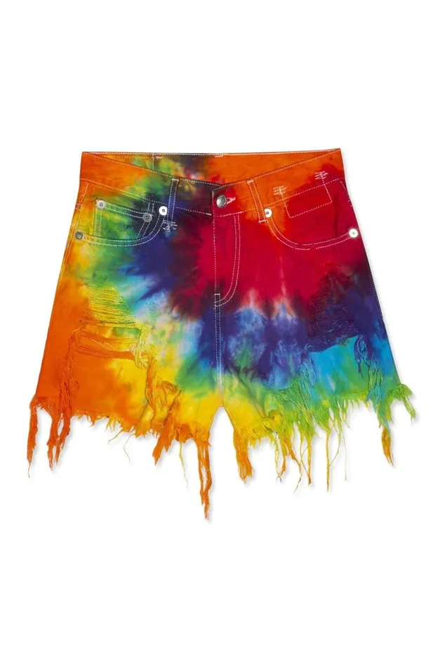 Shredded Slouch Short 8211 Tie Dye Women R13 Denim Shredded Slouch Short 8211 Tie Dye Women R13 Denim