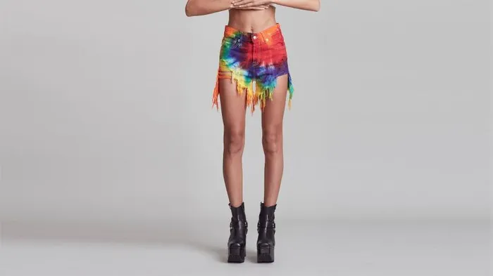 Shredded Slouch Short 8211 Tie Dye Women R13 Denim Shredded Slouch Short 8211 Tie Dye Women R13 Denim