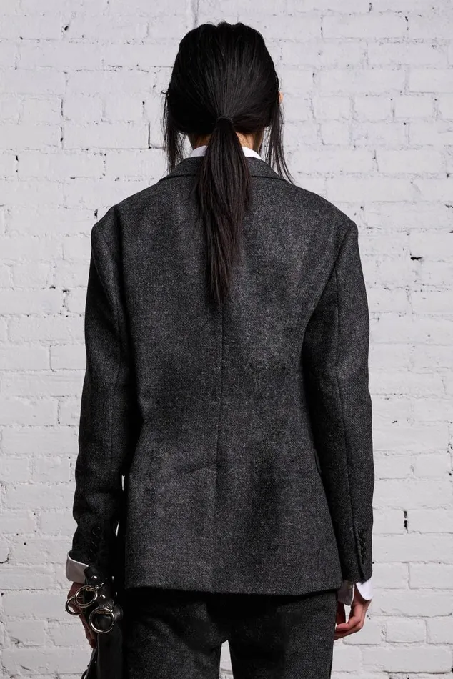 SHRUNKEN BLAZER 8211 CHARCOAL AND SATIN Women R13 Tops