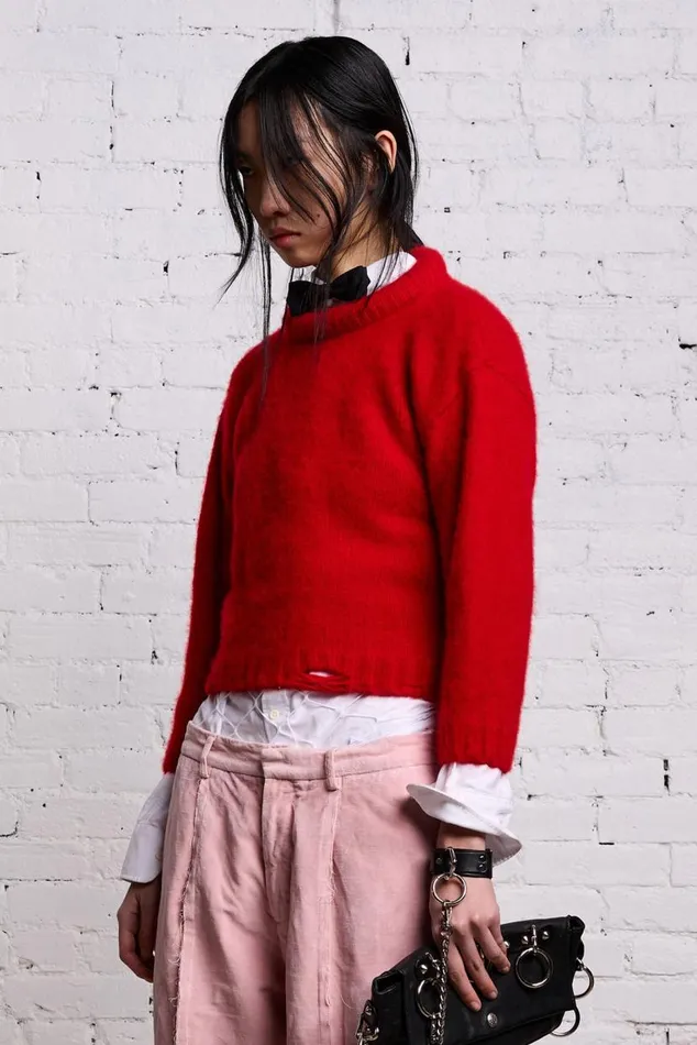 SHRUNKEN CREWNECK 8211 RED Women R13 Tops