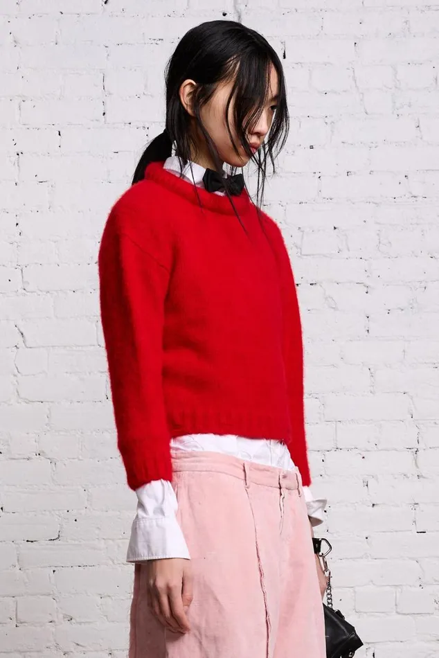 SHRUNKEN CREWNECK 8211 RED Women R13 Tops