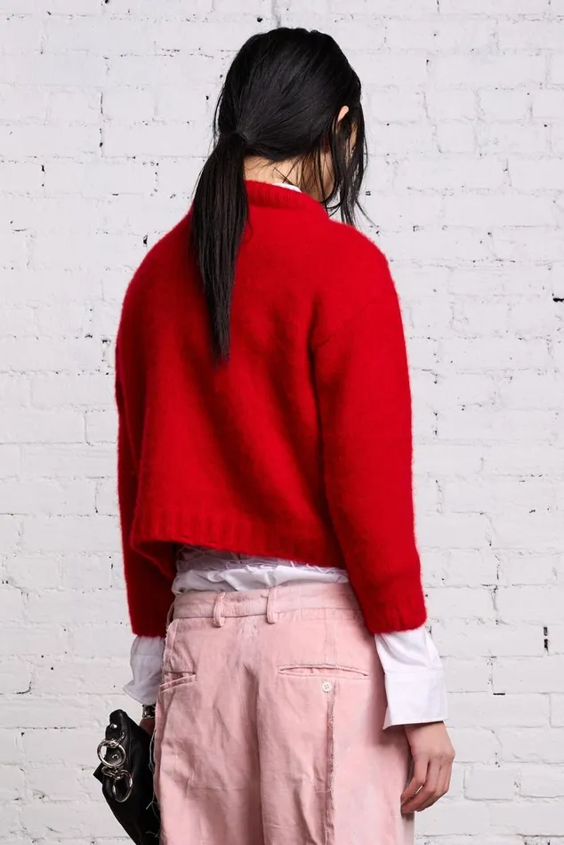 SHRUNKEN CREWNECK 8211 RED Women R13 Tops