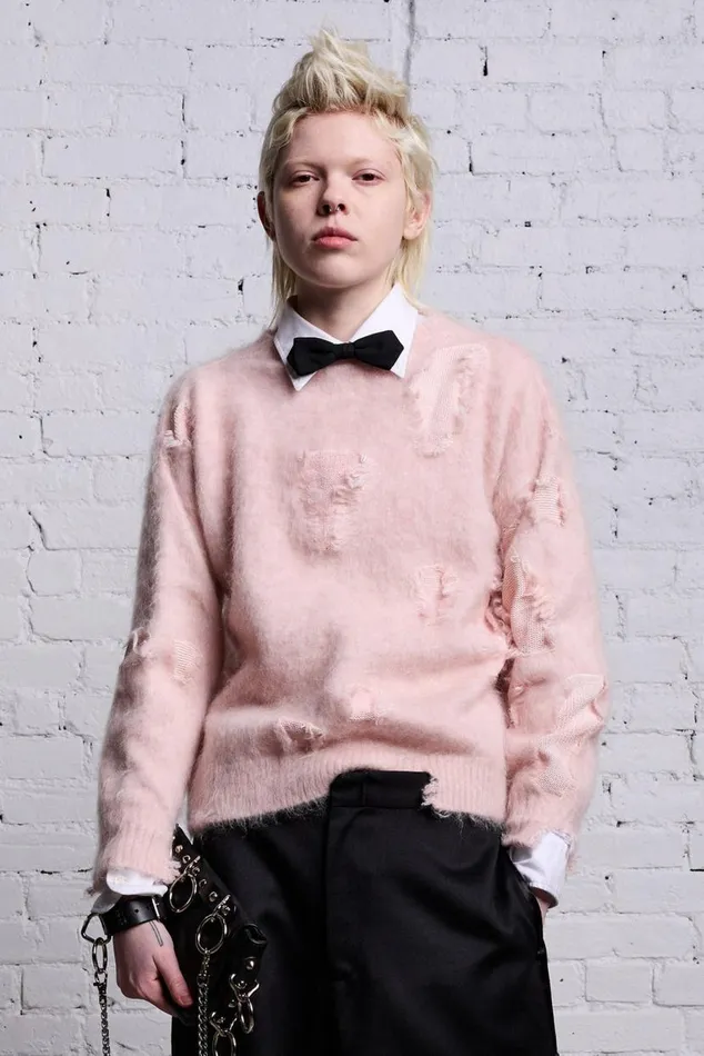 SHRUNKEN DECONSTRUCTED CREWNECK 8211 LIGHT PINK Women R13 Tops