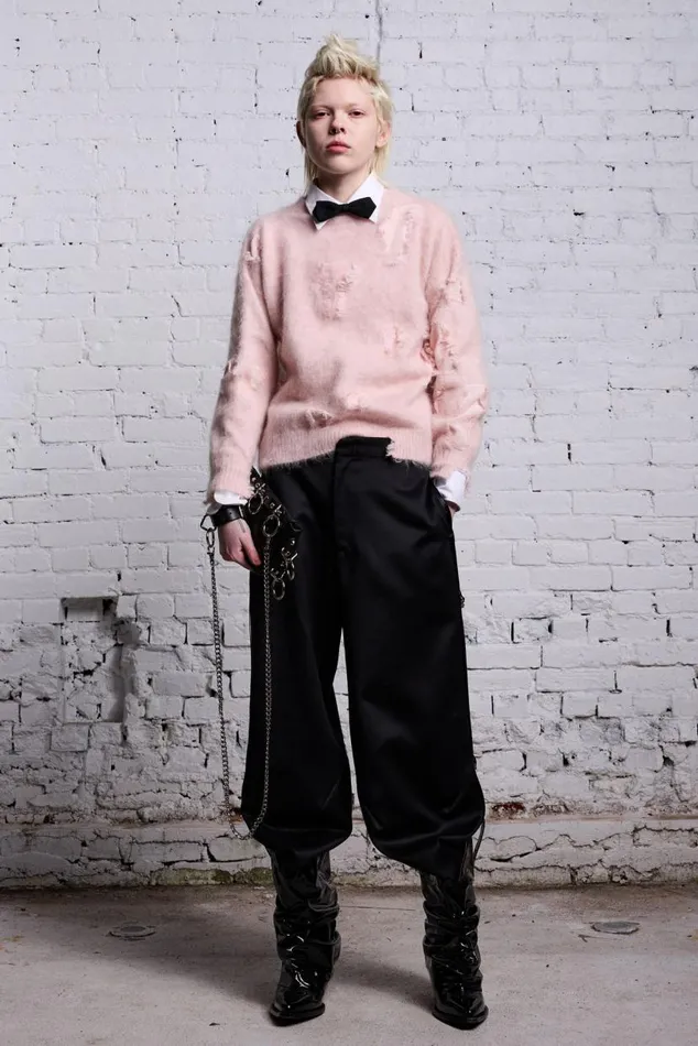 SHRUNKEN DECONSTRUCTED CREWNECK 8211 LIGHT PINK Women R13 Tops