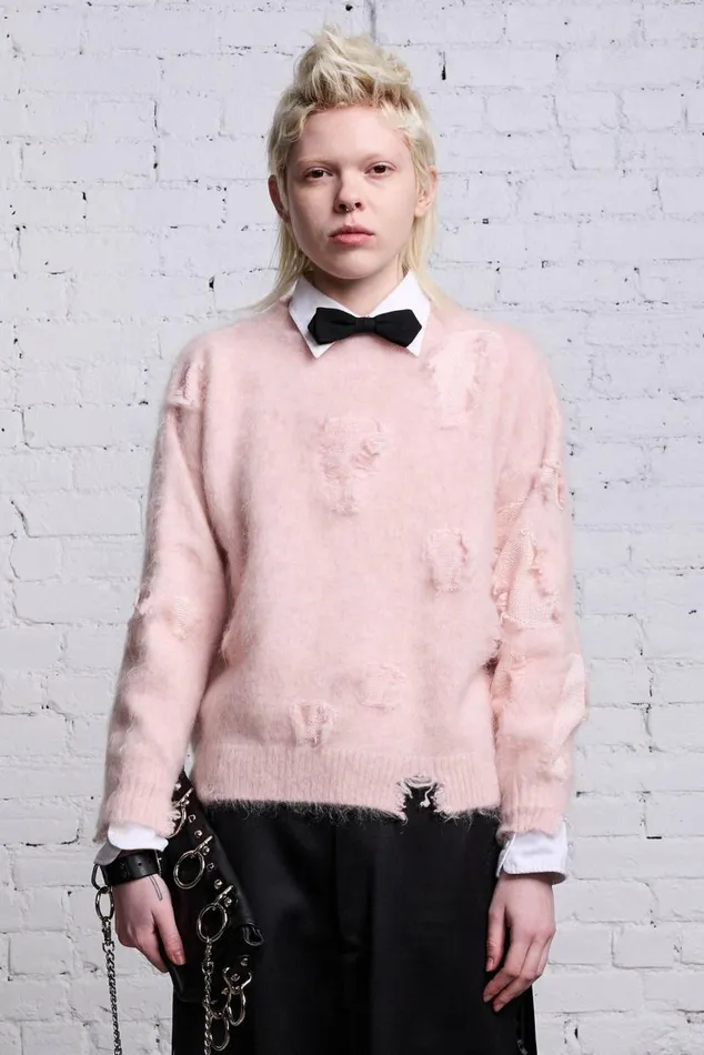 SHRUNKEN DECONSTRUCTED CREWNECK 8211 LIGHT PINK Women R13 Tops