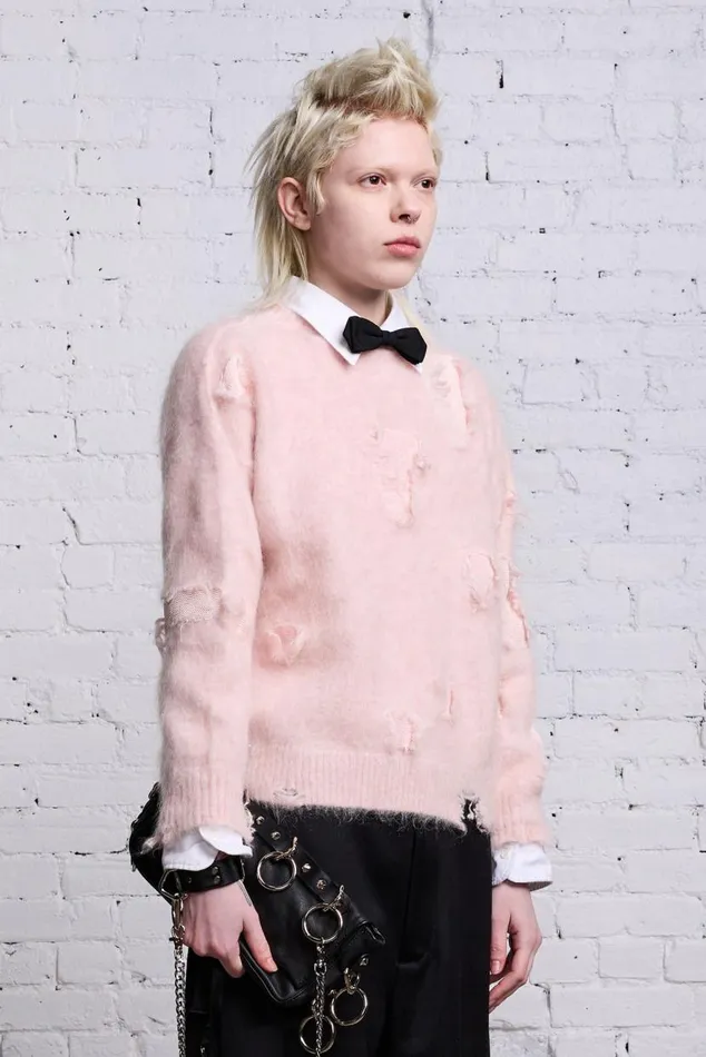 SHRUNKEN DECONSTRUCTED CREWNECK 8211 LIGHT PINK Women R13 Tops