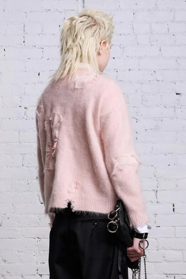 SHRUNKEN DECONSTRUCTED CREWNECK 8211 LIGHT PINK Women R13 Tops