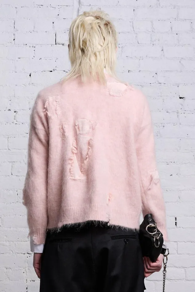 SHRUNKEN DECONSTRUCTED CREWNECK 8211 LIGHT PINK Women R13 Tops