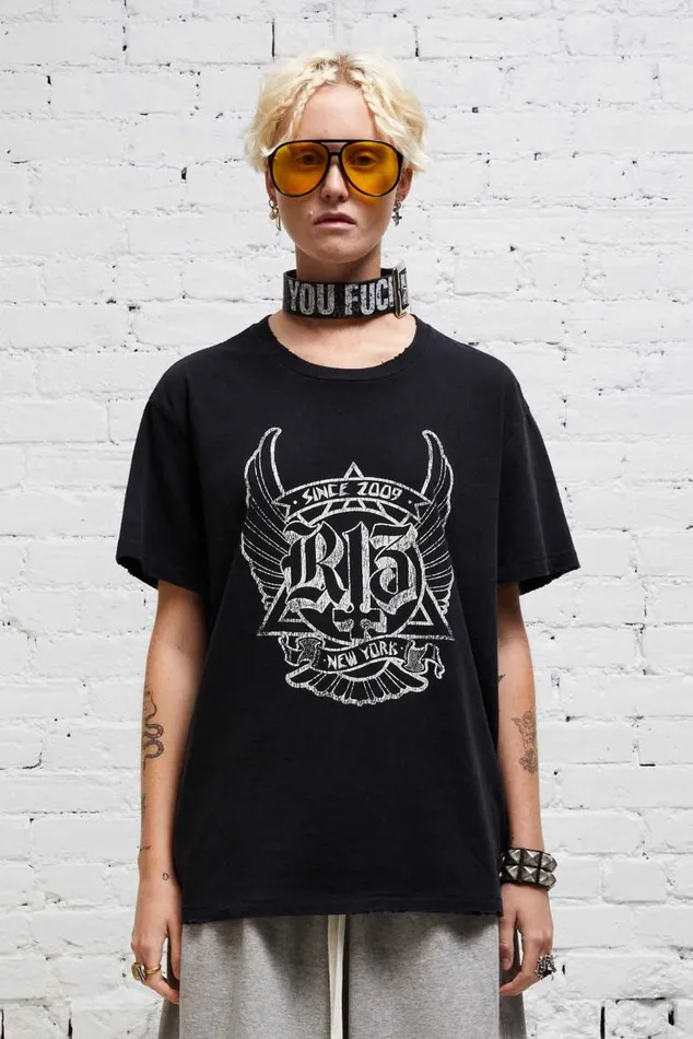 SKATE BOY T 8211 BLACK Women R13 TShirts