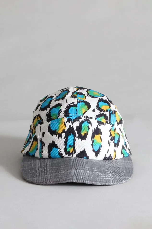 Skater Cap 8211 Multicolor Leopard With Grey Plaid Women R13 Accessories