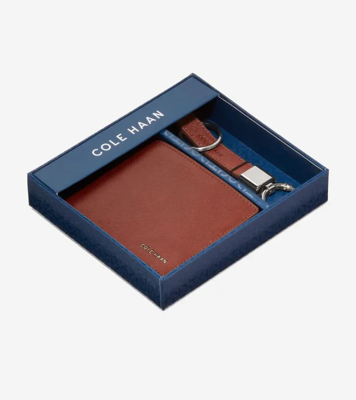 Slimfold With Valet Key Ring Tan Men Cole Haan Wallets