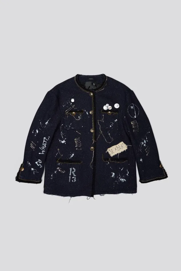SLOUCH CHORE JACKET 8211 DARK TWEED Women R13 Jackets and Coats