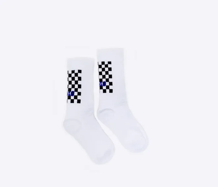 Socks WhiteCheck WomenMen P448 Accessories